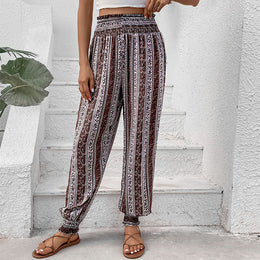 Striped Relaxed Fit High-Rise Trousers