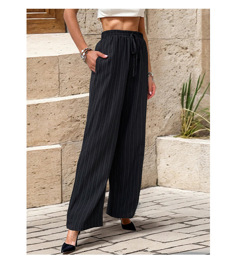 Women Black Mid-Rise Parallel Trousers