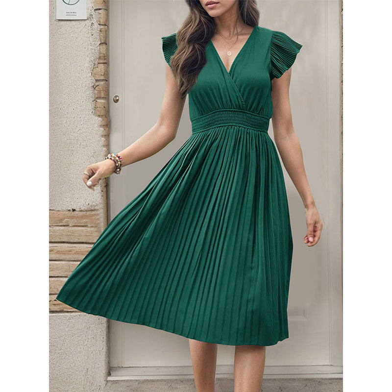 Green Fit & Flare Midi Dress