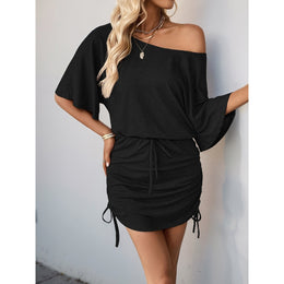 Women Solid A-Line Straight Mini Dress
