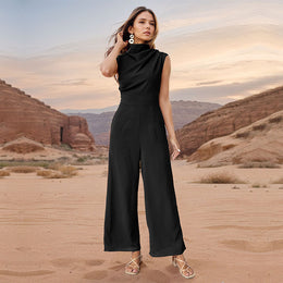 Black Sleeveless Basic Jumpsuit