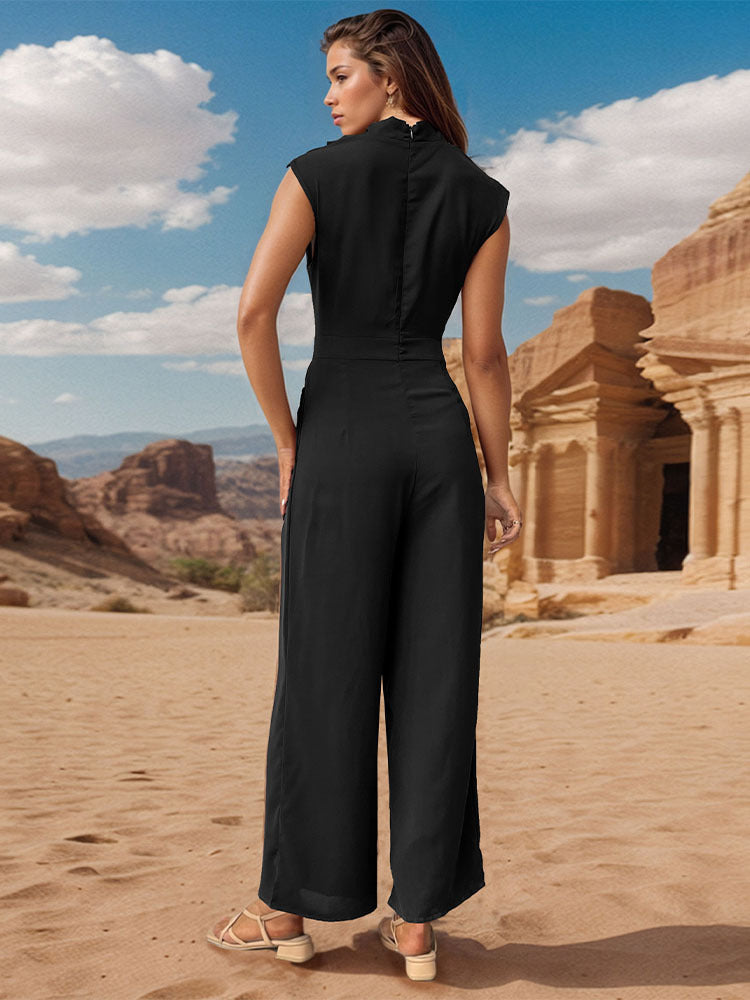 Black Sleeveless Basic Jumpsuit
