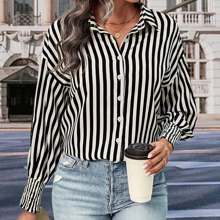 Striped Shirt Style Top