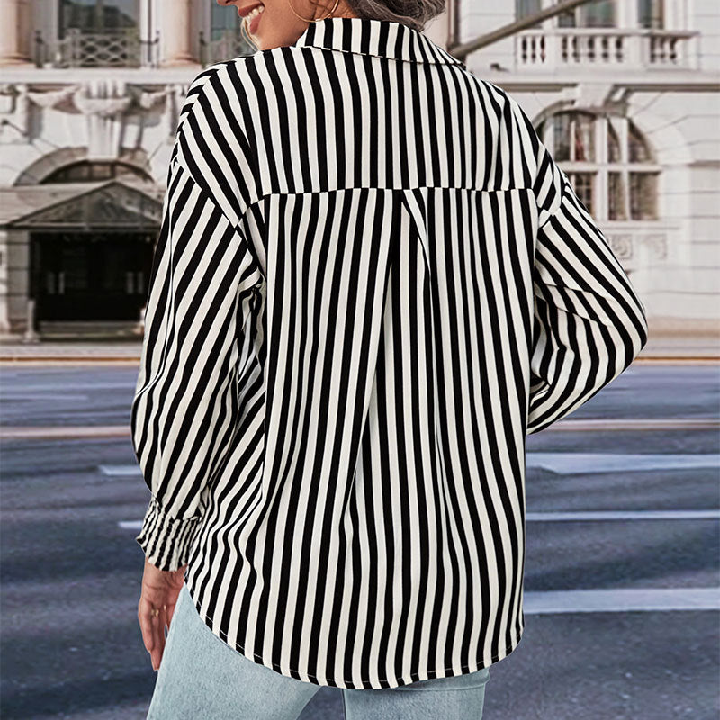 Striped Shirt Style Top