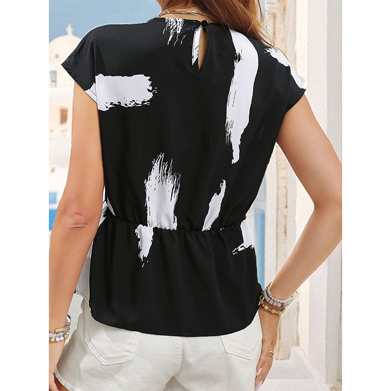 Graphic Printed Round Neck Top