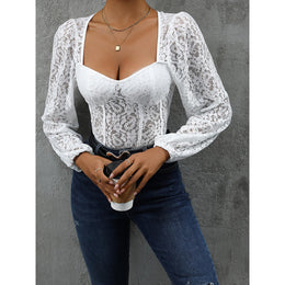 Women Lace Square Neck Top