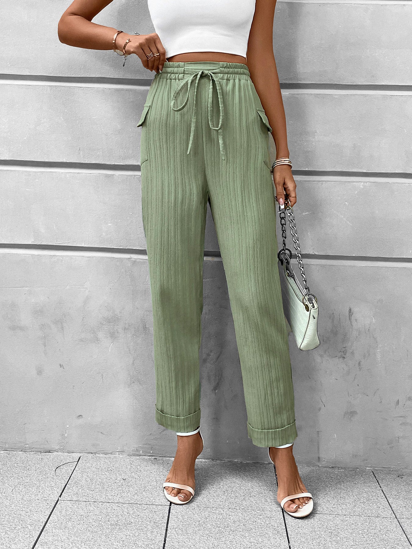 Women Loose Fit Easy Wash Trousers