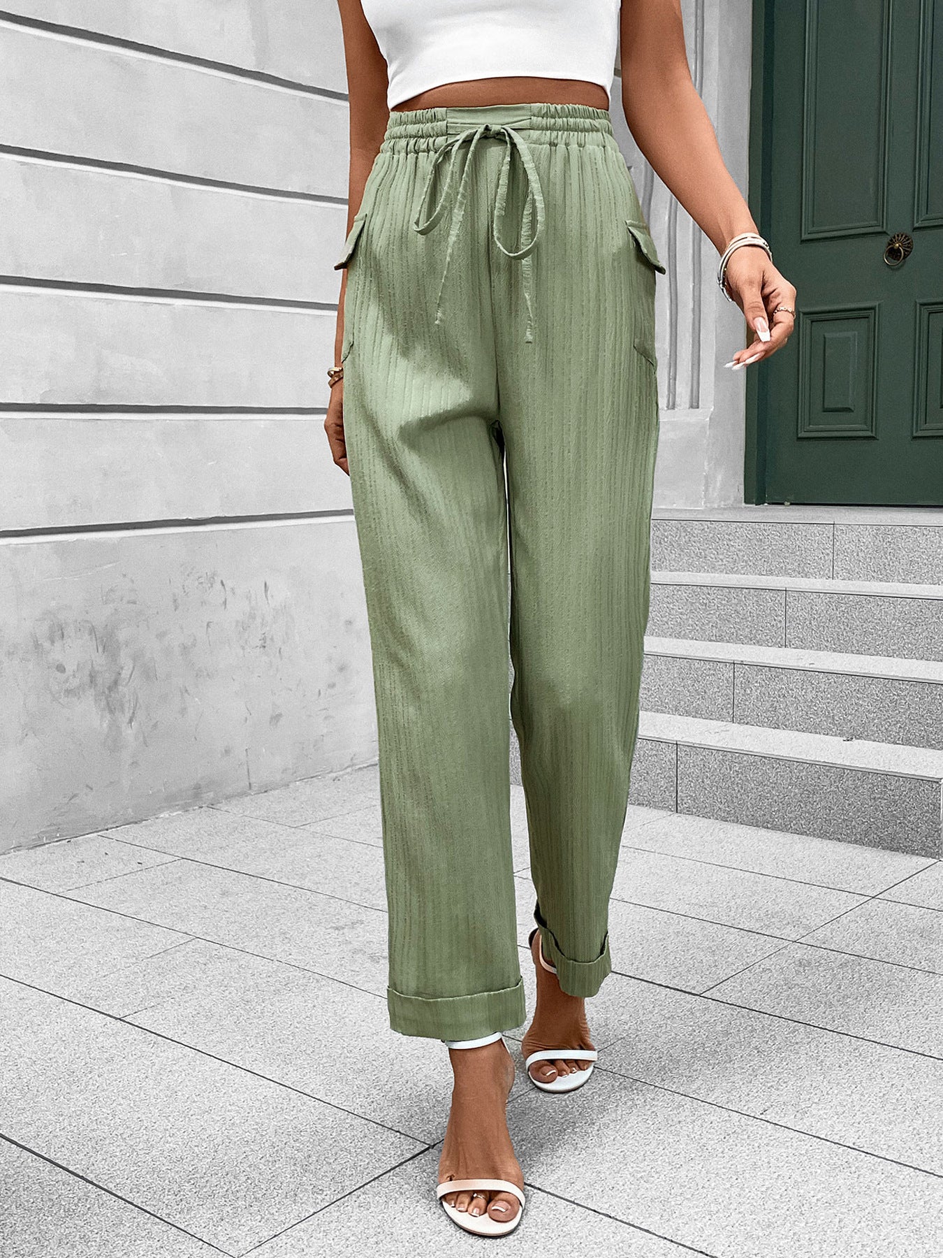 Women Loose Fit Easy Wash Trousers