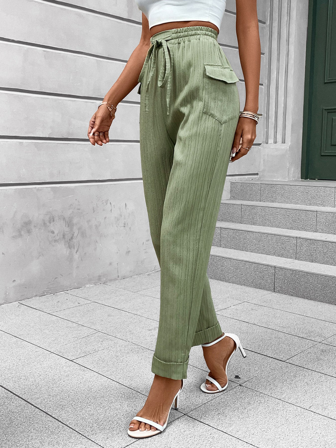 Women Loose Fit Easy Wash Trousers