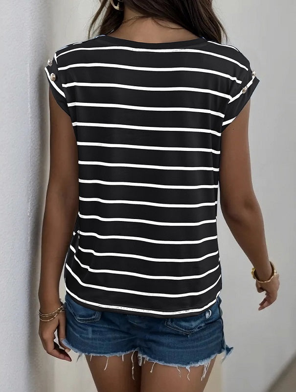 Striped Georgette Regular Top