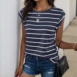 Striped Georgette Regular Top