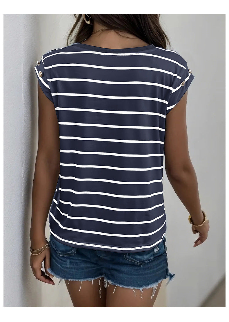 Striped Georgette Regular Top