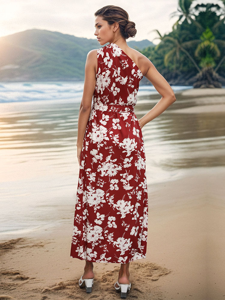 Floral Printed Off-Shoulder Maxi Dress