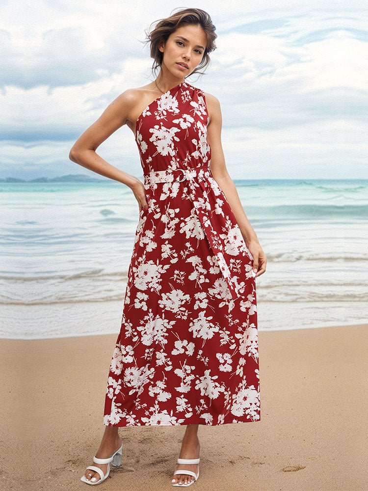 Floral Printed Off-Shoulder Maxi Dress