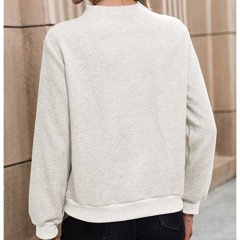 Self Design Jacquard Pullover Sweatshirt