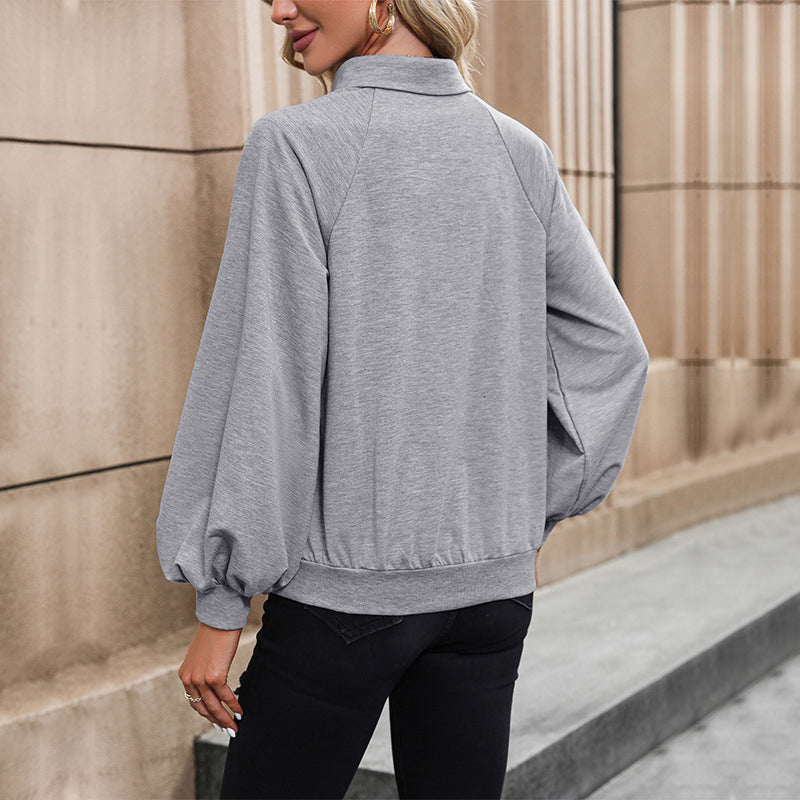 Shirt Collar Sweatshirt