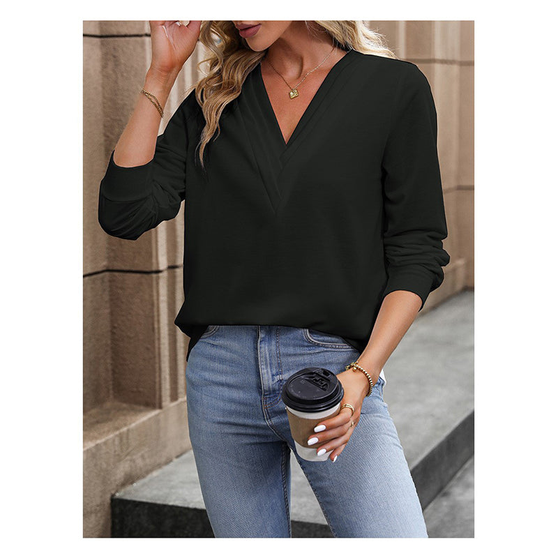 Green V-Neck Georgette Top