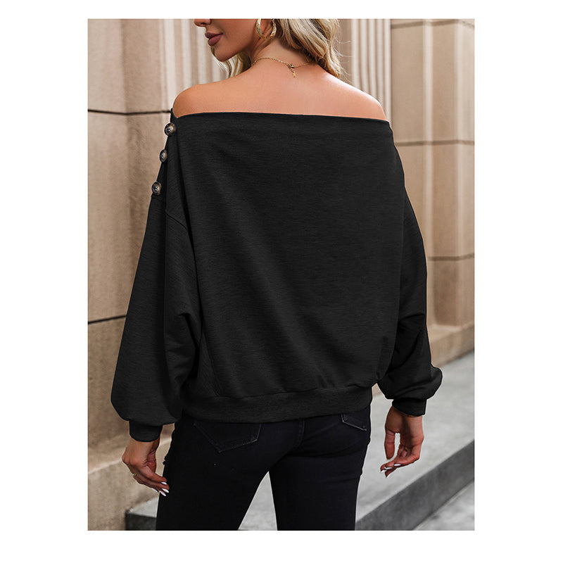 Black Off-Shoulder Puff Sleeves Top