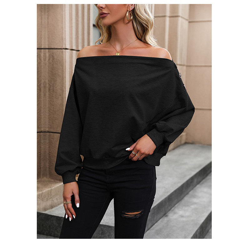 Black Off-Shoulder Puff Sleeves Top
