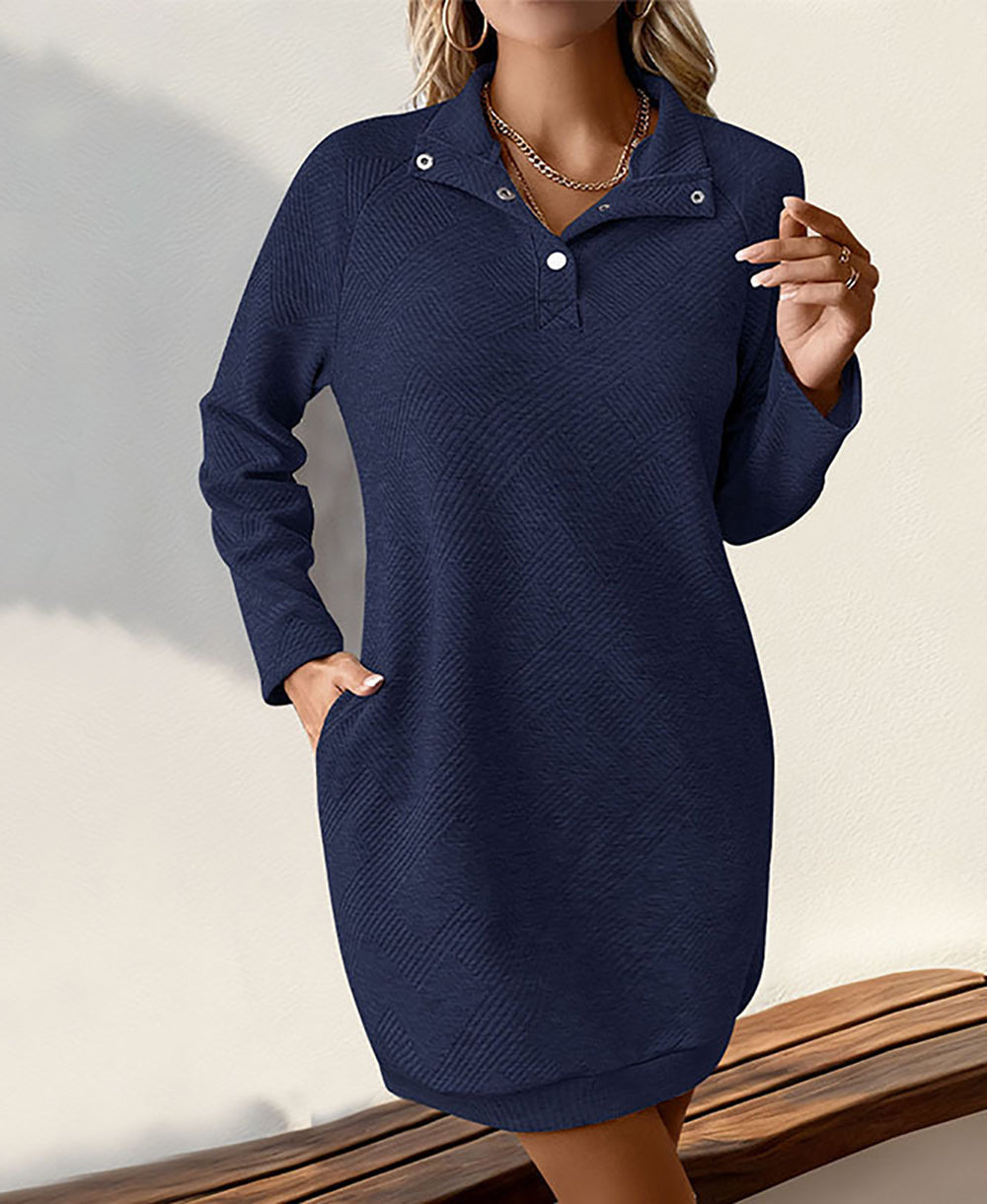 Shirt Collar Shirt Mini Dress