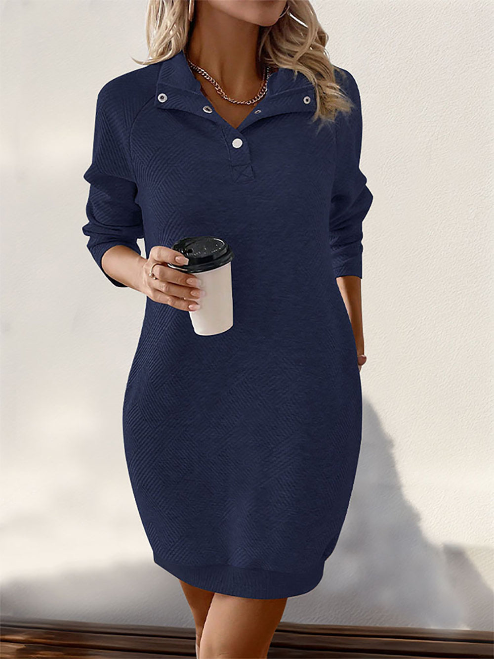 Shirt Collar Shirt Mini Dress