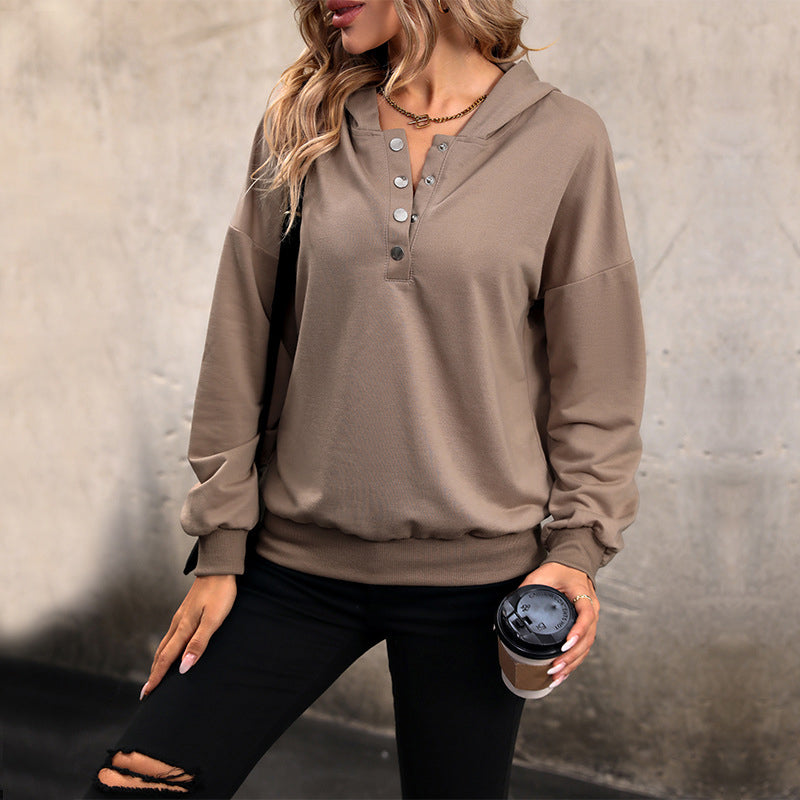 Brown Hooded Pullover Sweatshirt