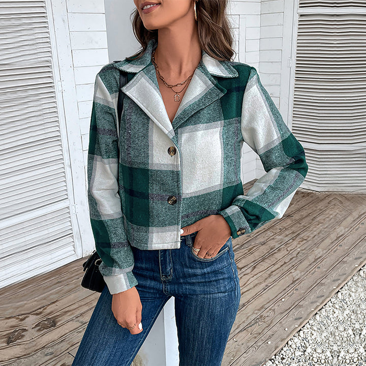 Women Checked Lightweight Open Front Jacket