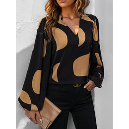 Women Abstract Printed V-Neck Top
