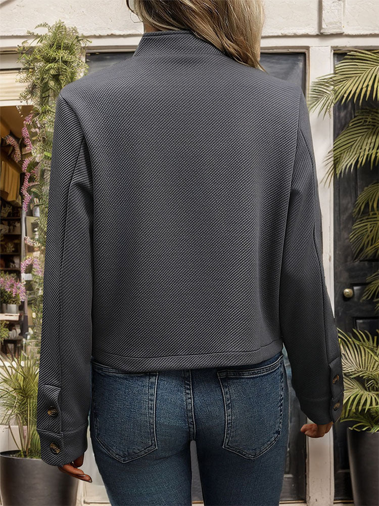 StyleCast Women Crop Tailored Jacket with Patchwork