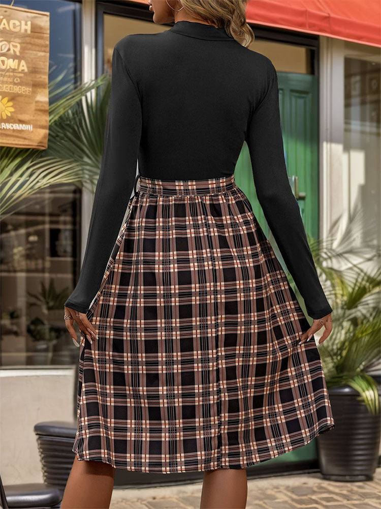 Women Checked Fit and Flare Dress