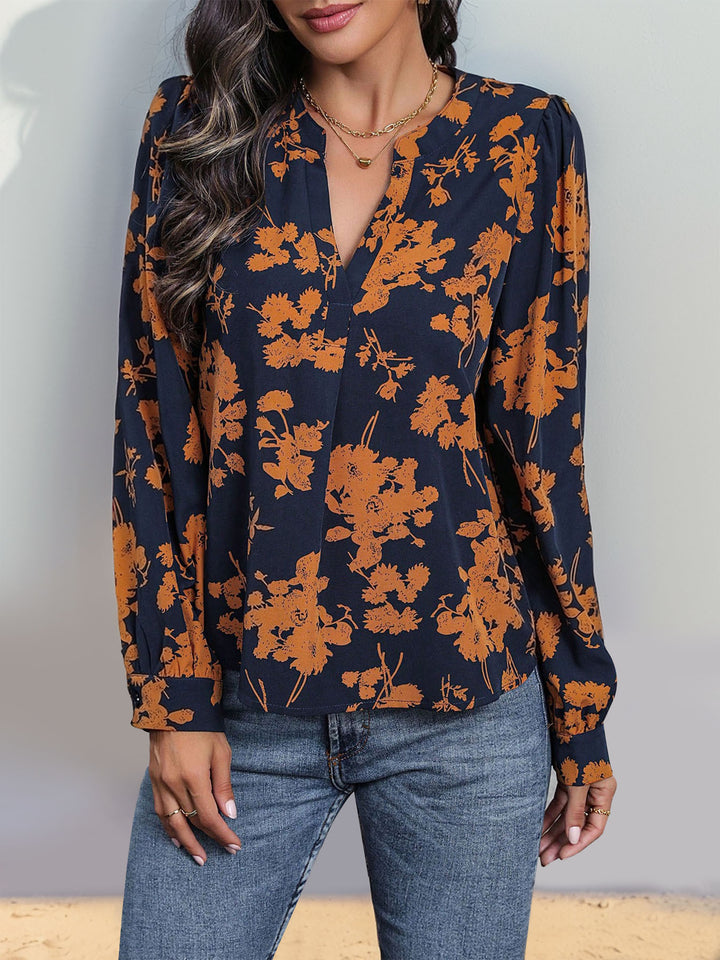 Women Floral V-Neck Top