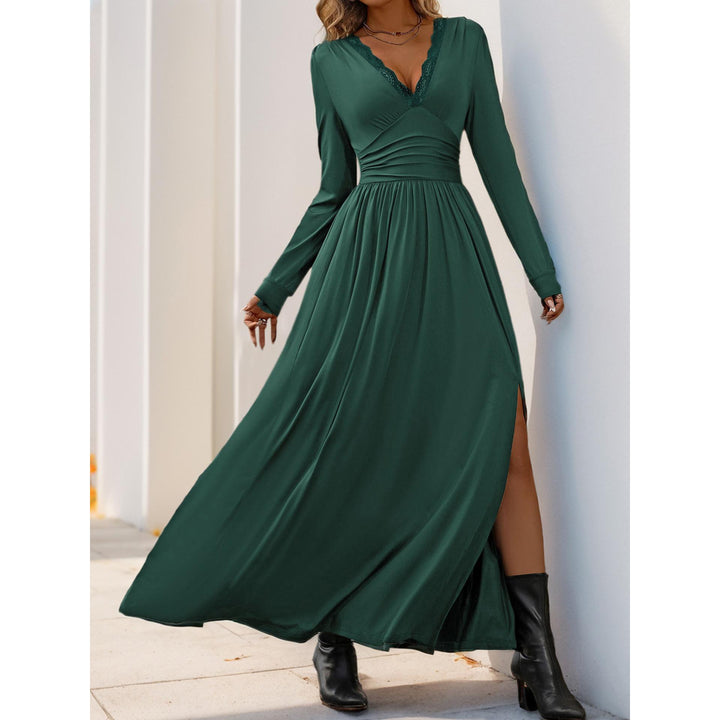Fit & Flare Gathered or Pleated Maxi Dress