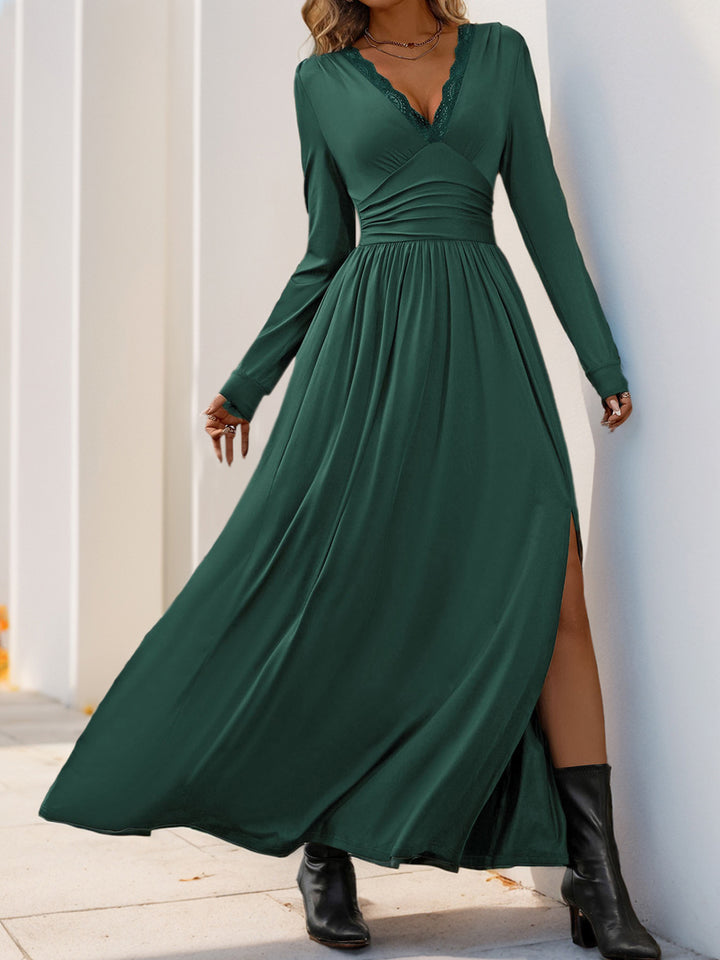 Fit & Flare Gathered or Pleated Maxi Dress