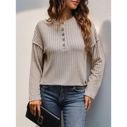 Women Vertical Striped Round Neck Top