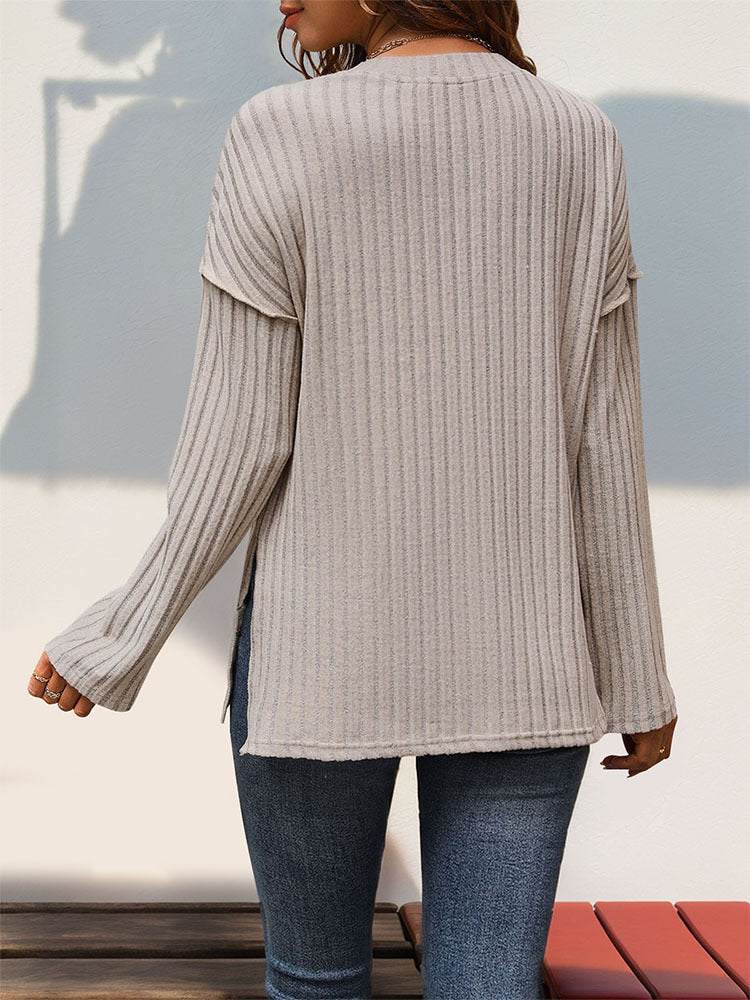 Women Vertical Striped Round Neck Top