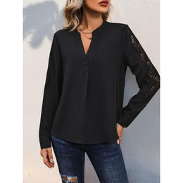Women Solid V-Neck Top