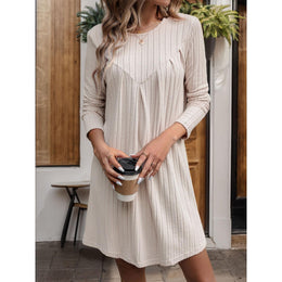 Striped Long Sleeves A-Line Dress