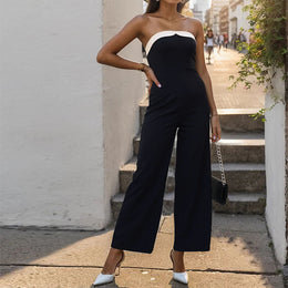 Black Strapless Sleeveless Basic Jumpsuit