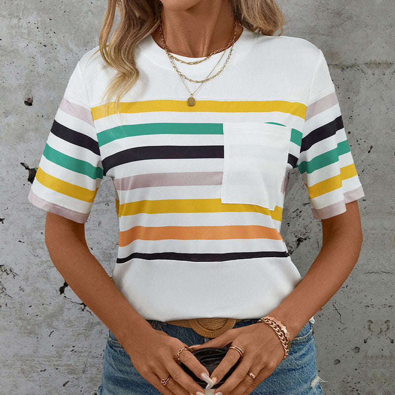 Striped Round Neck Top