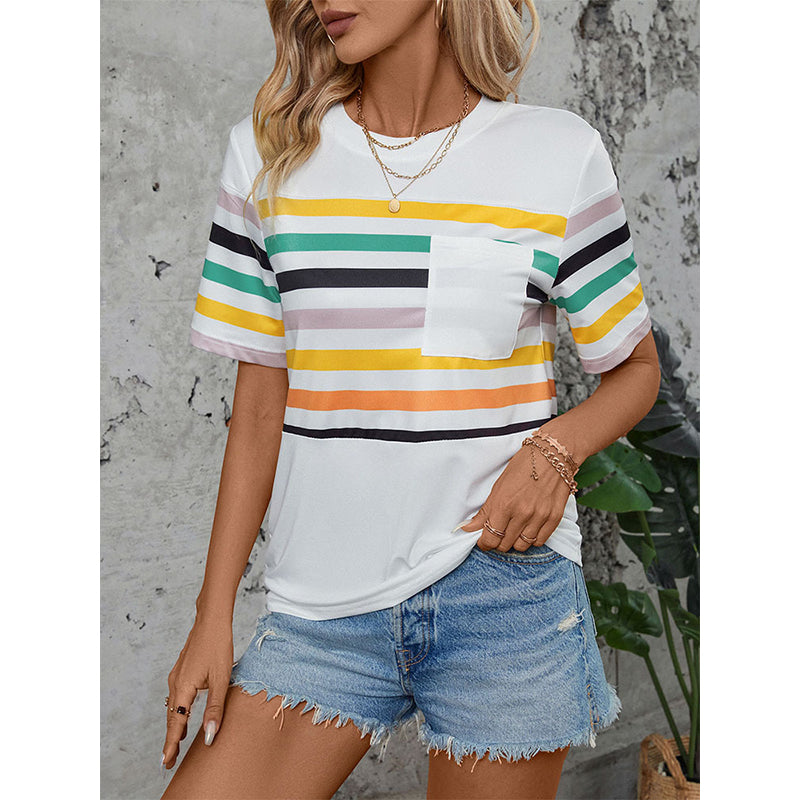 Striped Round Neck Top