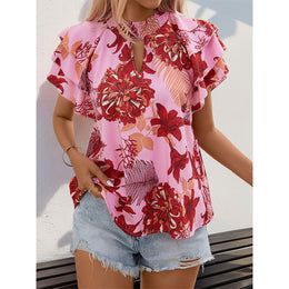 Women Floral High Neck Top