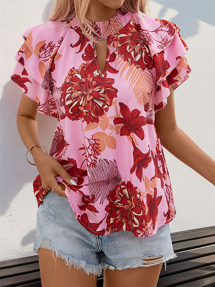 Women Floral High Neck Top