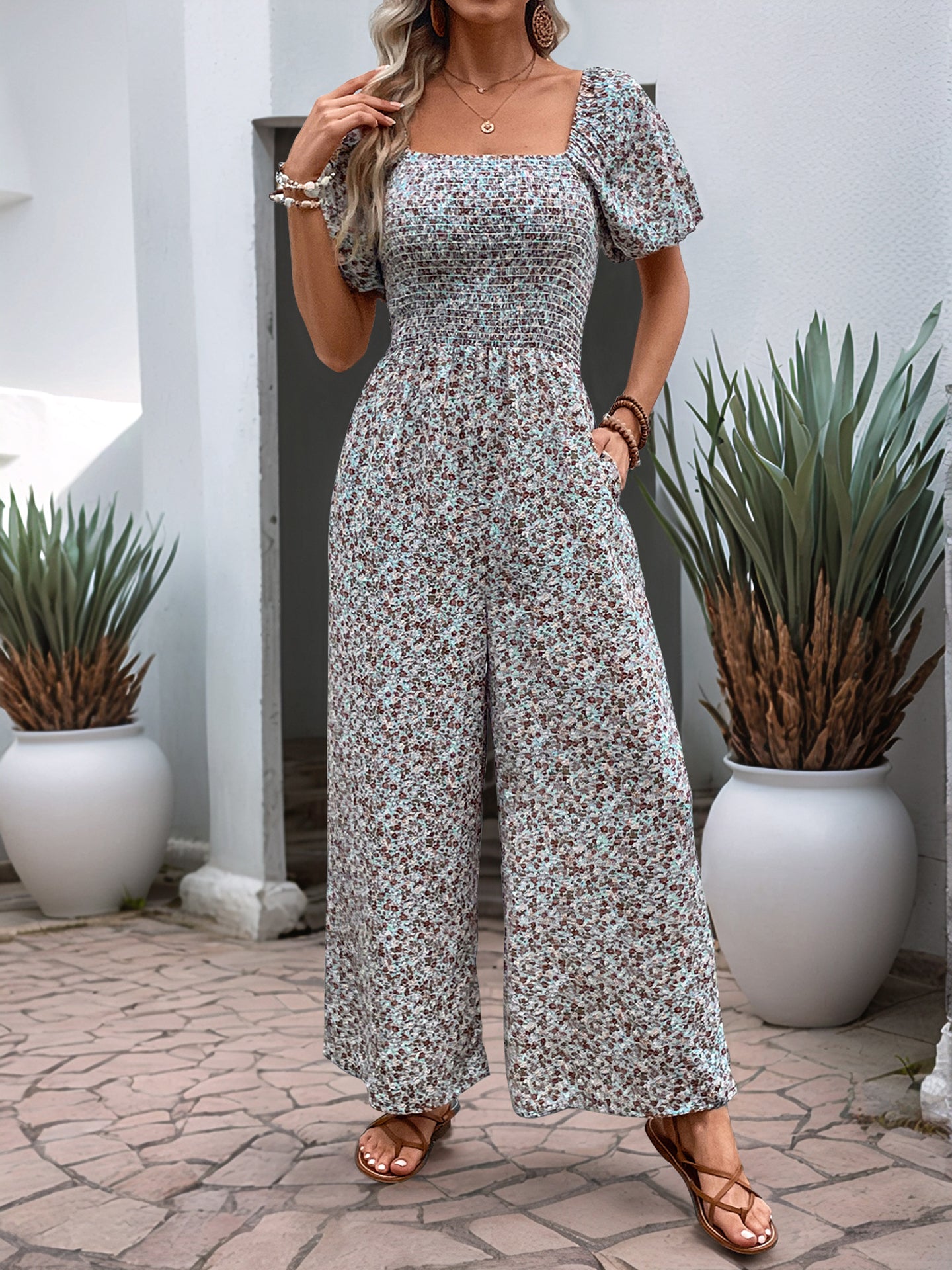 Printed Culotte Jumpsuit
