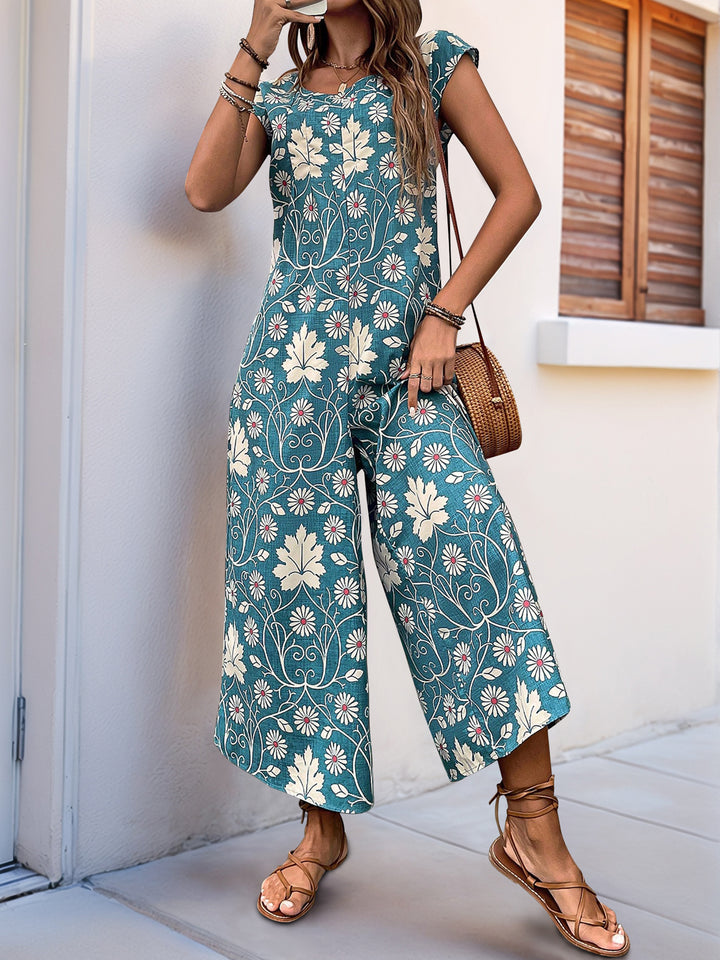 Printed Culotte Jumpsuit