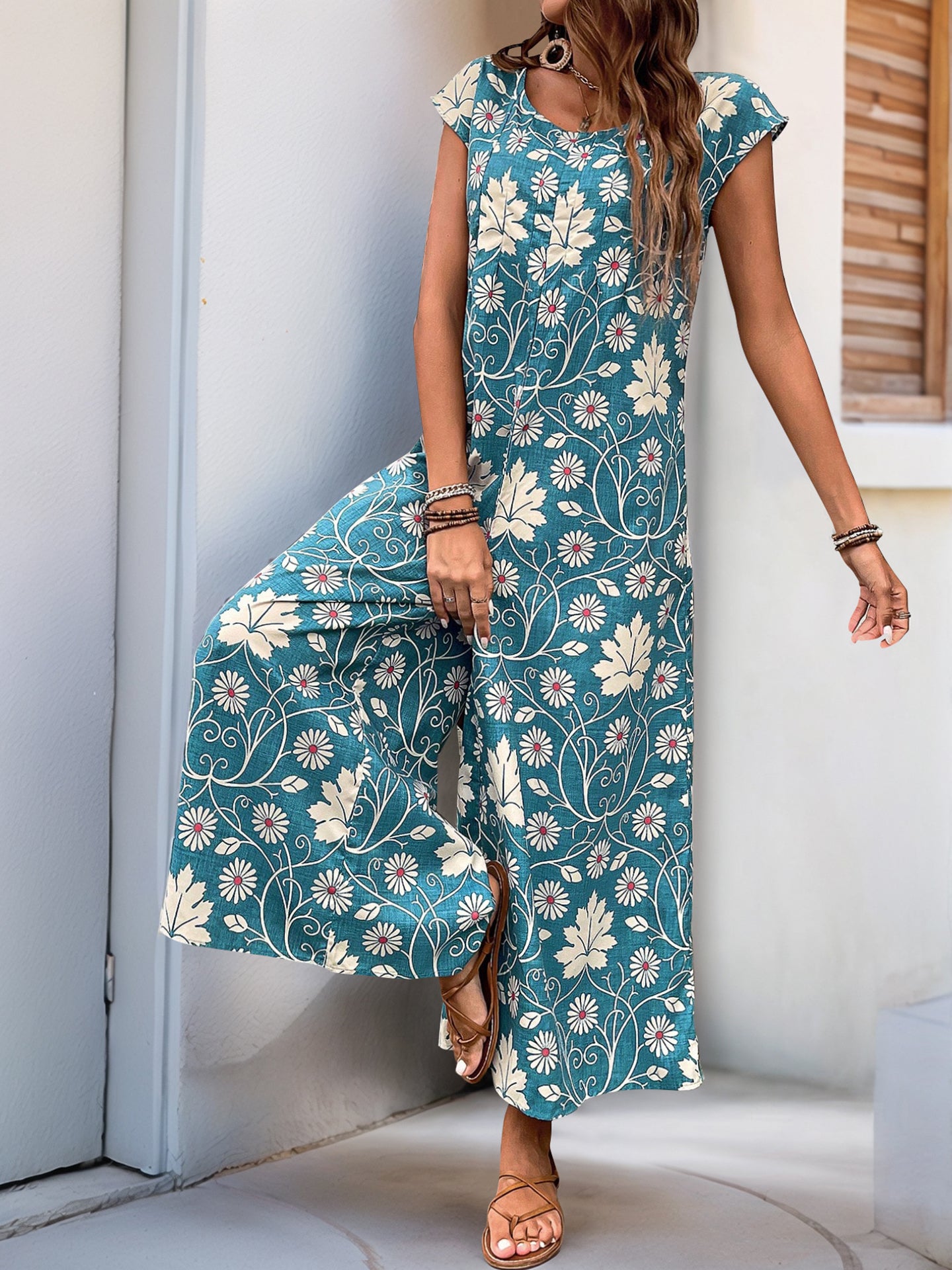 Printed Culotte Jumpsuit