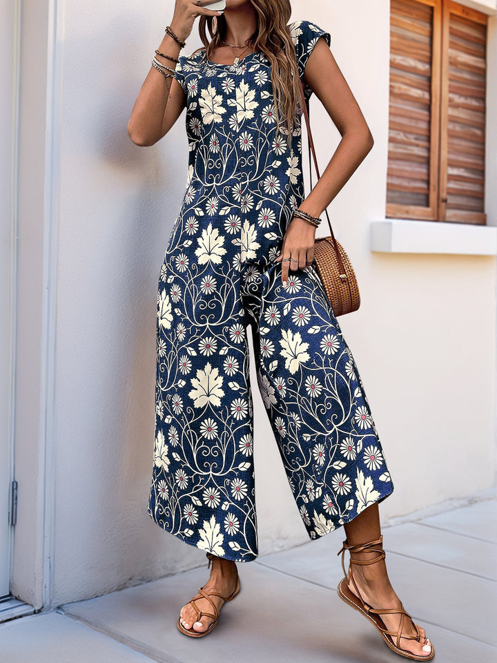 Printed Culotte Jumpsuit