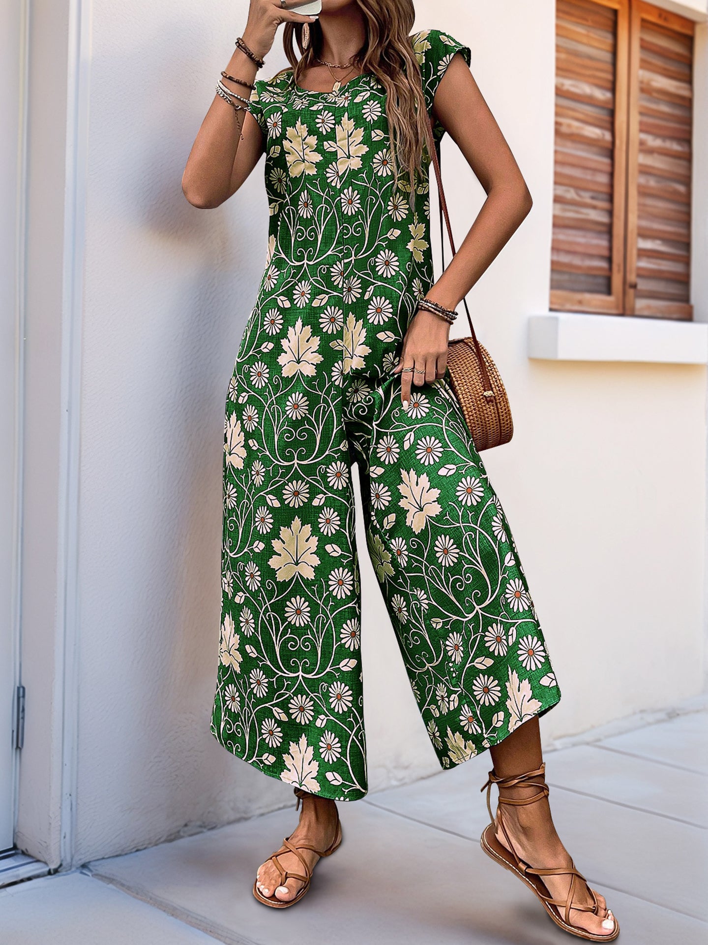 Printed Culotte Jumpsuit