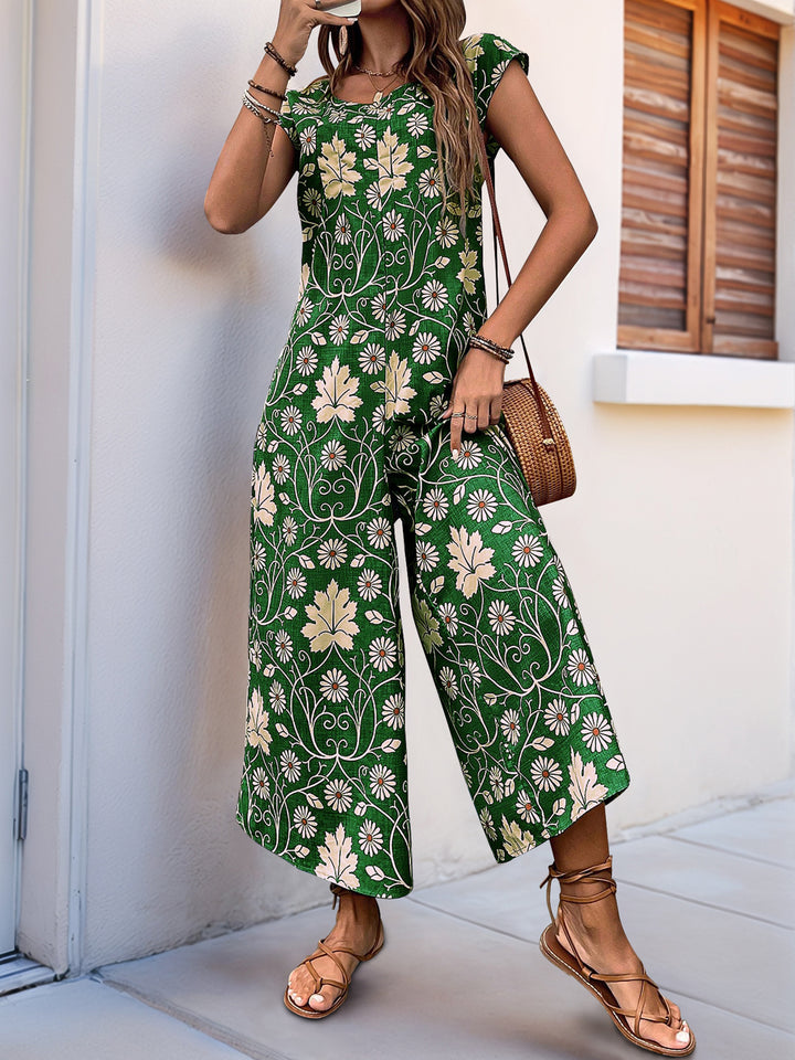 Printed Culotte Jumpsuit