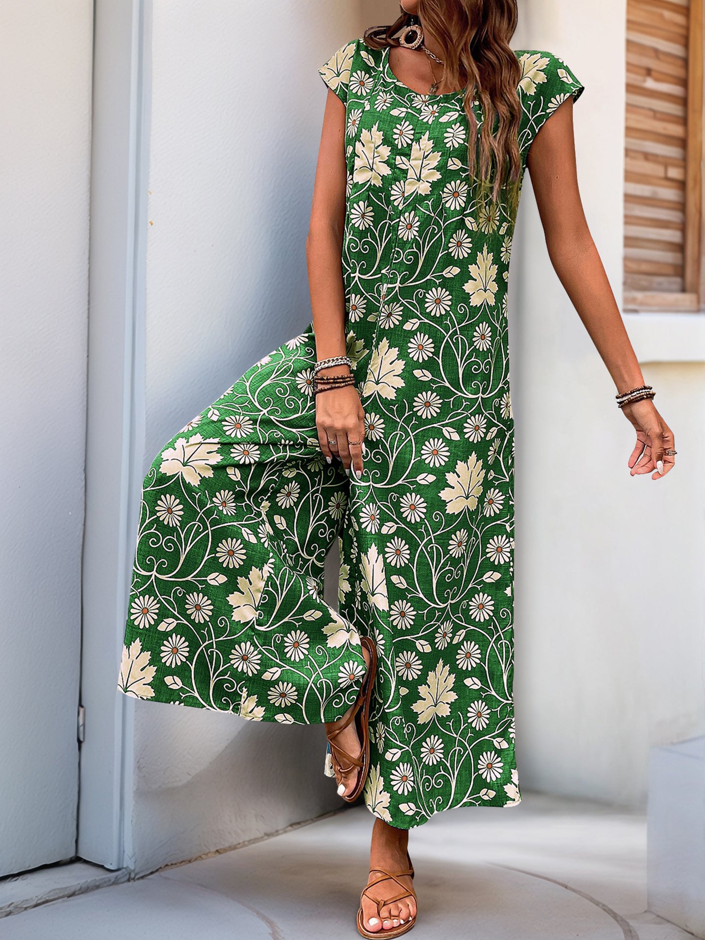 Printed Culotte Jumpsuit