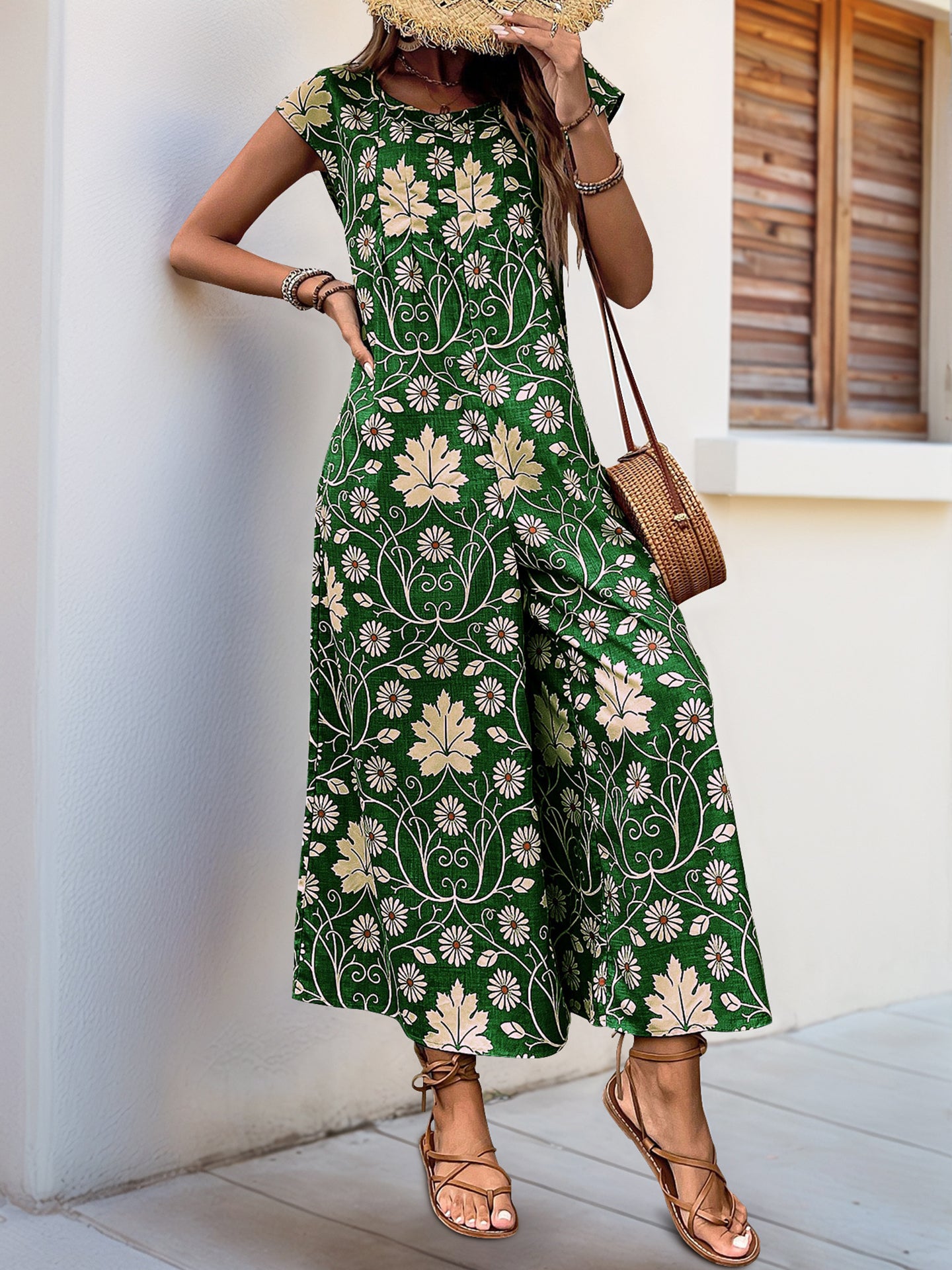 Printed Culotte Jumpsuit